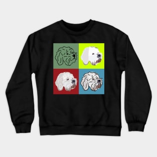 Cavachon Bichon Frise White Dog Four Faces Crewneck Sweatshirt